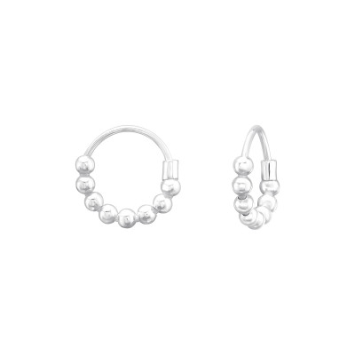 Silver 10mm Bali Hoops