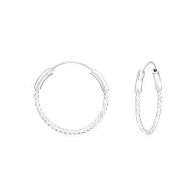 Silver 22mm Bali Hoops