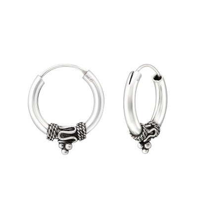 Silver 19mm Bali Hoops