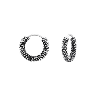 Silver 10mm Bali Hoops