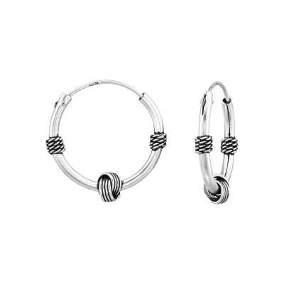 20mm Sterling Silver Bali Hoops