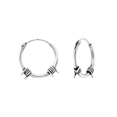 Silver 14mm Bali Hoops