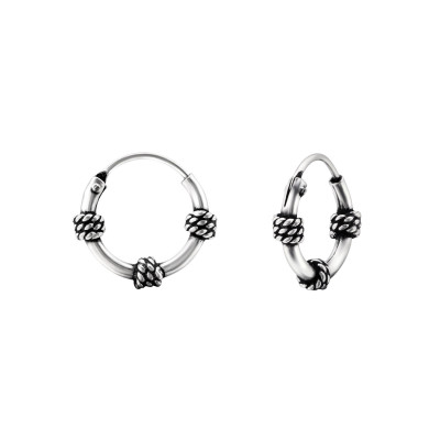 Silver 10mm Bali Hoops