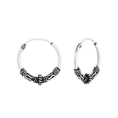 Silver 16mm Bali Hoops