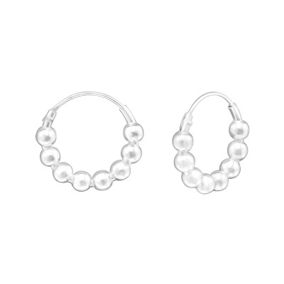 Silver 14mm Bali Hoops