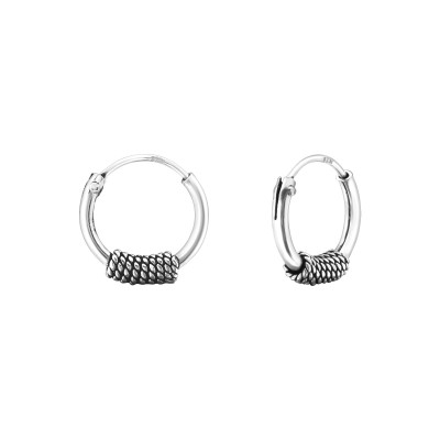 Silver 10mm Bali Hoops