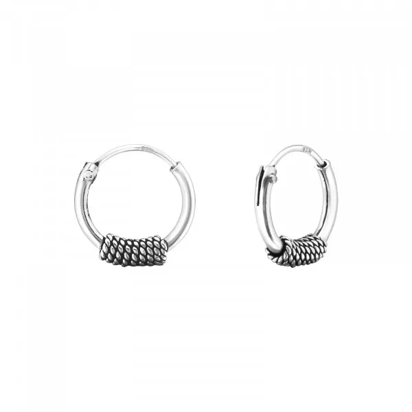 Beautiful Silver 10mm Bali Hoops Beautiful Silver 10mm Bali Hoops