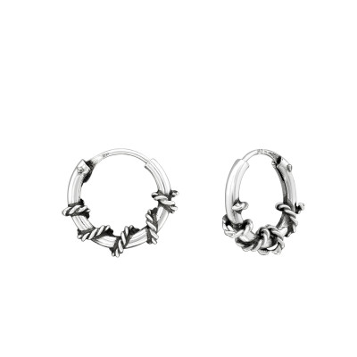 Silver 10mm Bali Hoops