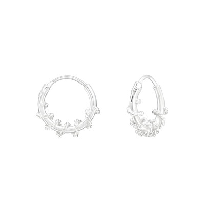 Silver Twisted 10mm Bali Hoops