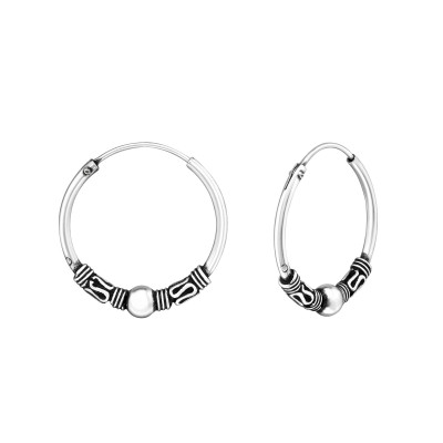 Silver 18mm Bali Hoops