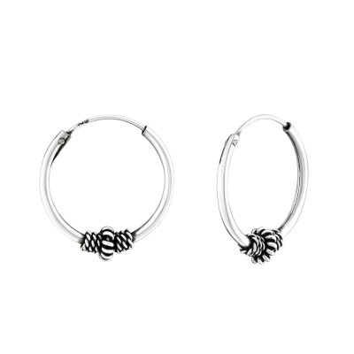 Silver 16mm Bali Hoops