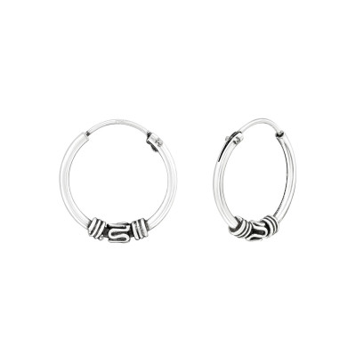 14mm Bali Sterling Silver Bali Hoops