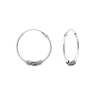 Silver 20mm Bali Hoops