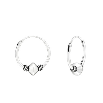 Silver 14mm Bali Hoops