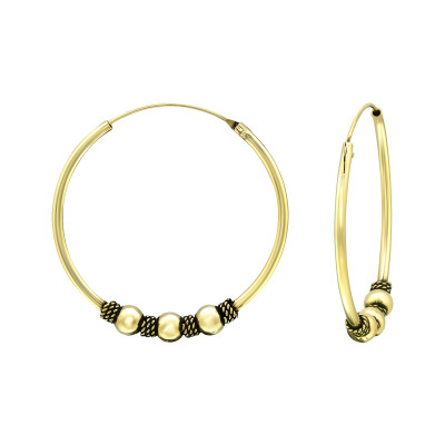 Silver 30mm Bali Hoops