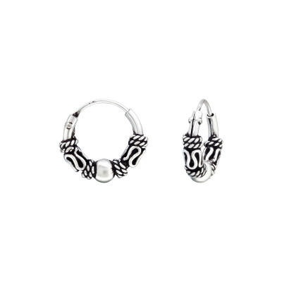 Silver 10mm Bali Hoops