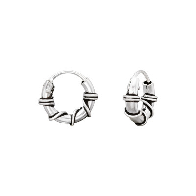 Silver 10mm Bali Hoops