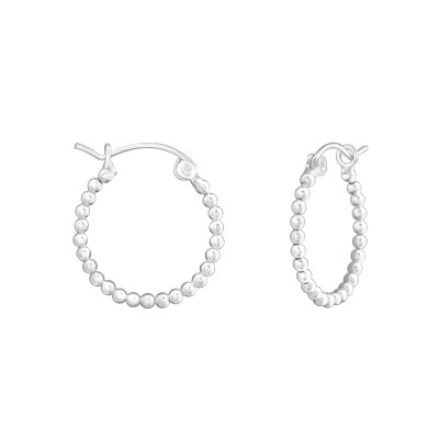 Silver 20mm Bali Hoops