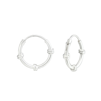 Silver 12mm Bali Hoops