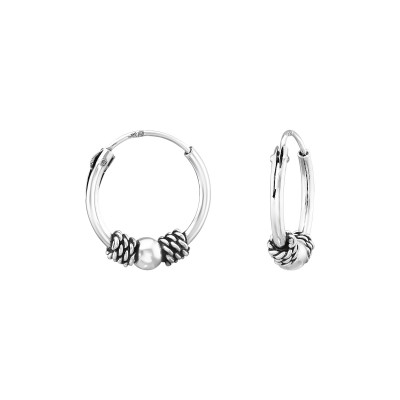 Silver Bali Hoops