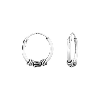 Silver Bali Hoops