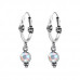 Round Sterling Silver Bali Hoops with Crystal