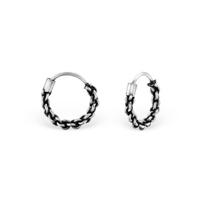 Silver 10mm Bali Hoops