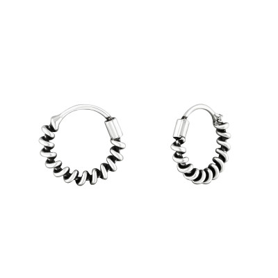 Silver 10mm Bali Hoops