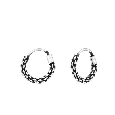 Silver 10mm Bali Hoops