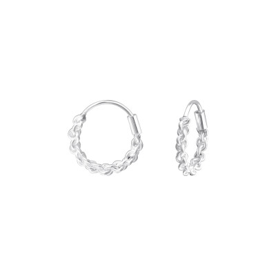 Silver 12mm Bali Hoops