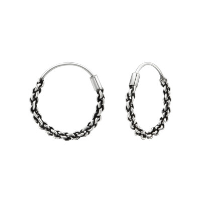 Silver 16mm Bali Hoops