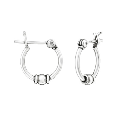 Silver 12mm Bali Hoops with French Lock