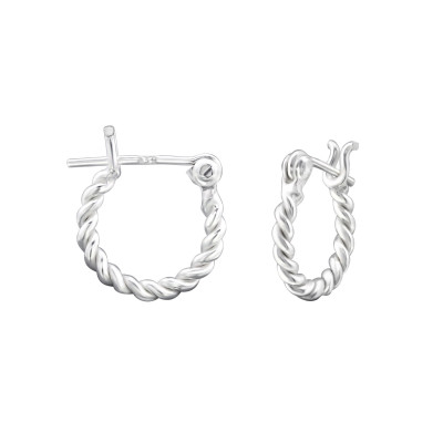 Silver Twisted 12mm Bali Hoops with French Lock