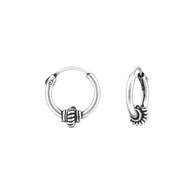 10mm Sterling Silver Bali Hoops