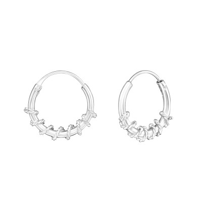 Silver 12mm Bali Hoops