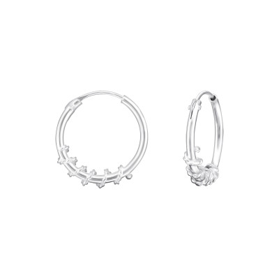 Silver 14mm Bali Hoops