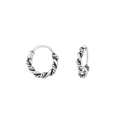 Silver 10mm Bali Hoops