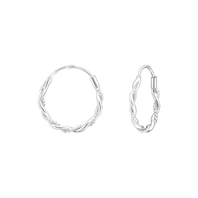 Silver 14mm Bali Hoops