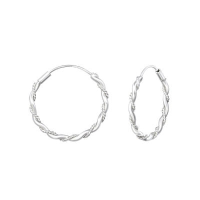 Silver Twisted 18mm Bali Hoops