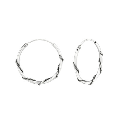 Silver 20mm Bali Hoops