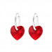 Heart Sterling Silver Earrings with Genuine European Crystal