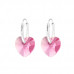 Heart Sterling Silver Earrings with Genuine European Crystal