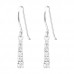 Silver Bar Earrings with Crystal