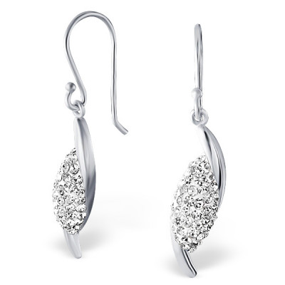 Hanging Sterling Silver Earrings with Crystal