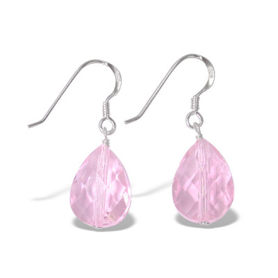 Dangle Drops Sterling Silver Crystal Earrings