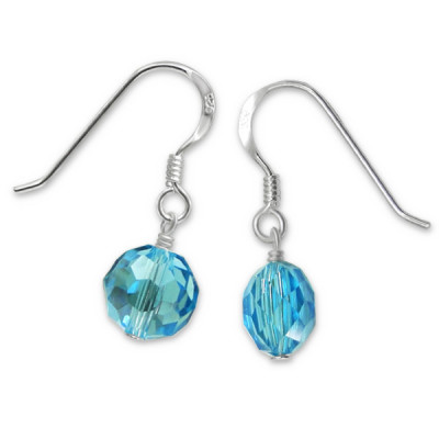 Dangle Drops Sterling Silver Crystal Earrings