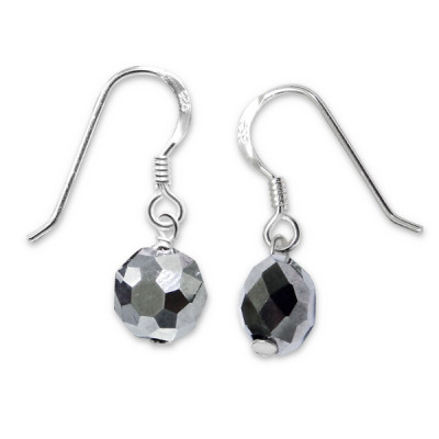 Dangle Drops Sterling Silver Crystal Earrings