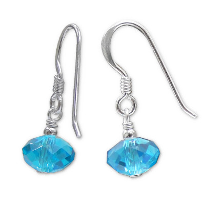 Dangle Drops Sterling Silver Crystal Earrings