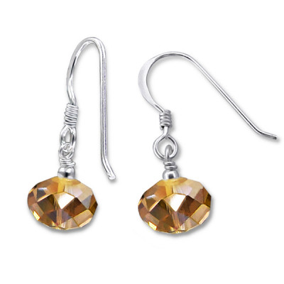 Dangle Drops Sterling Silver Crystal Earrings