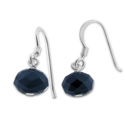 Dangle Drops Sterling Silver Crystal Earrings